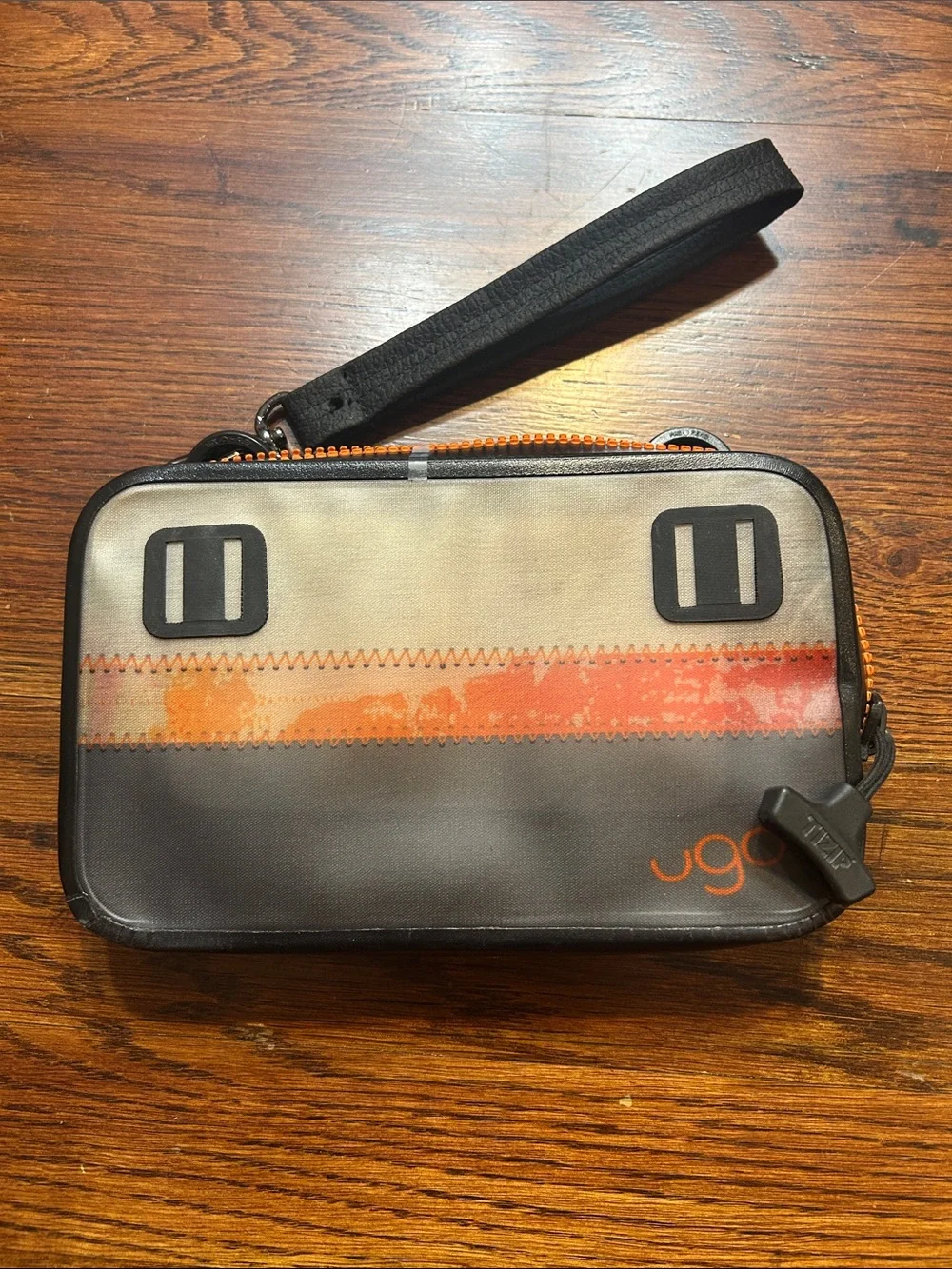 Compact Phone Case in Gray with Orange Accent